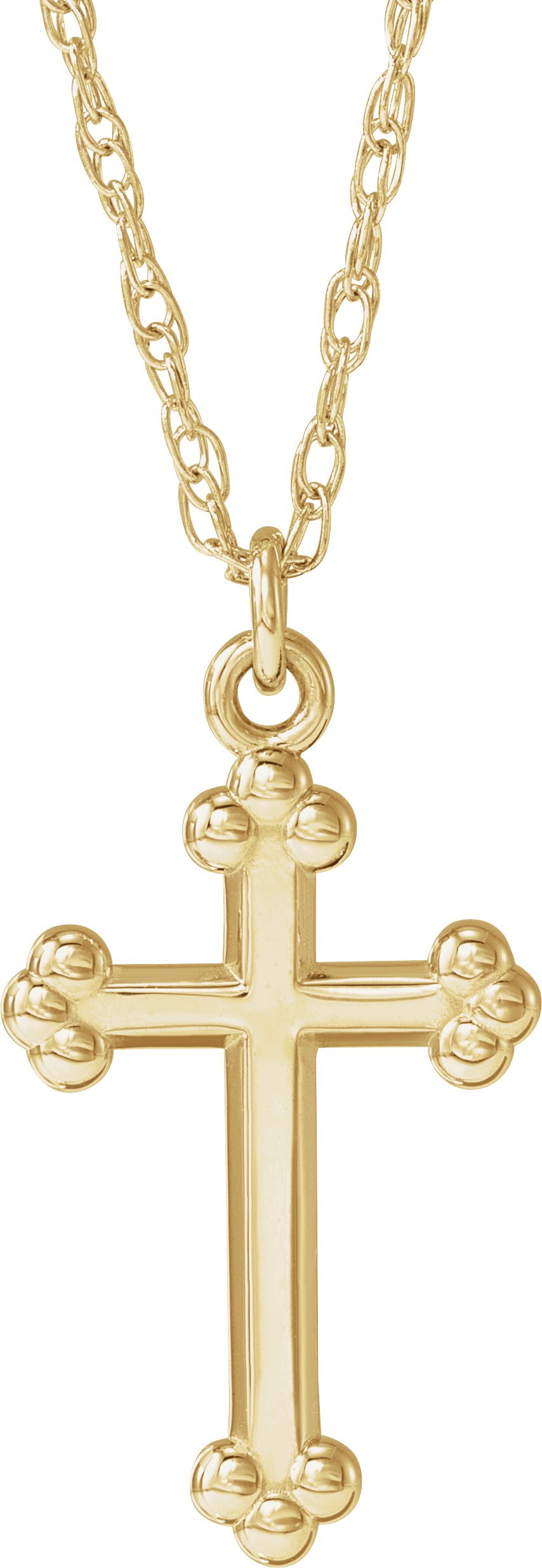 14K Yellow Cross 18