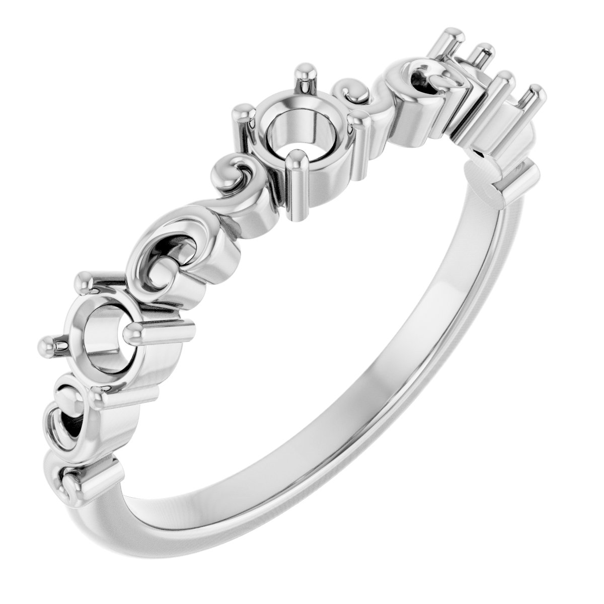 Sculptural Three-Stone Anniversary Band