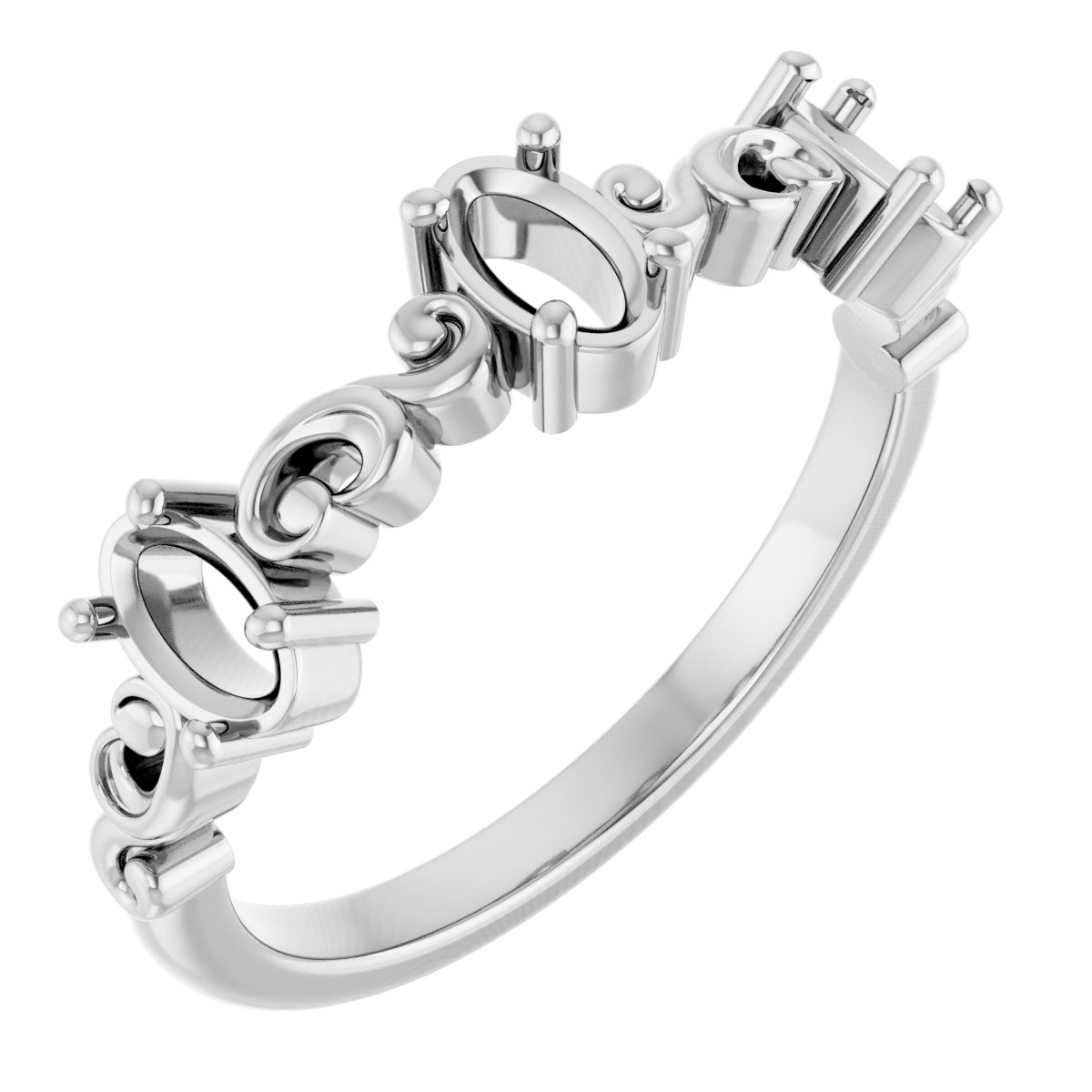 Sculptural Three-Stone Anniversary Band