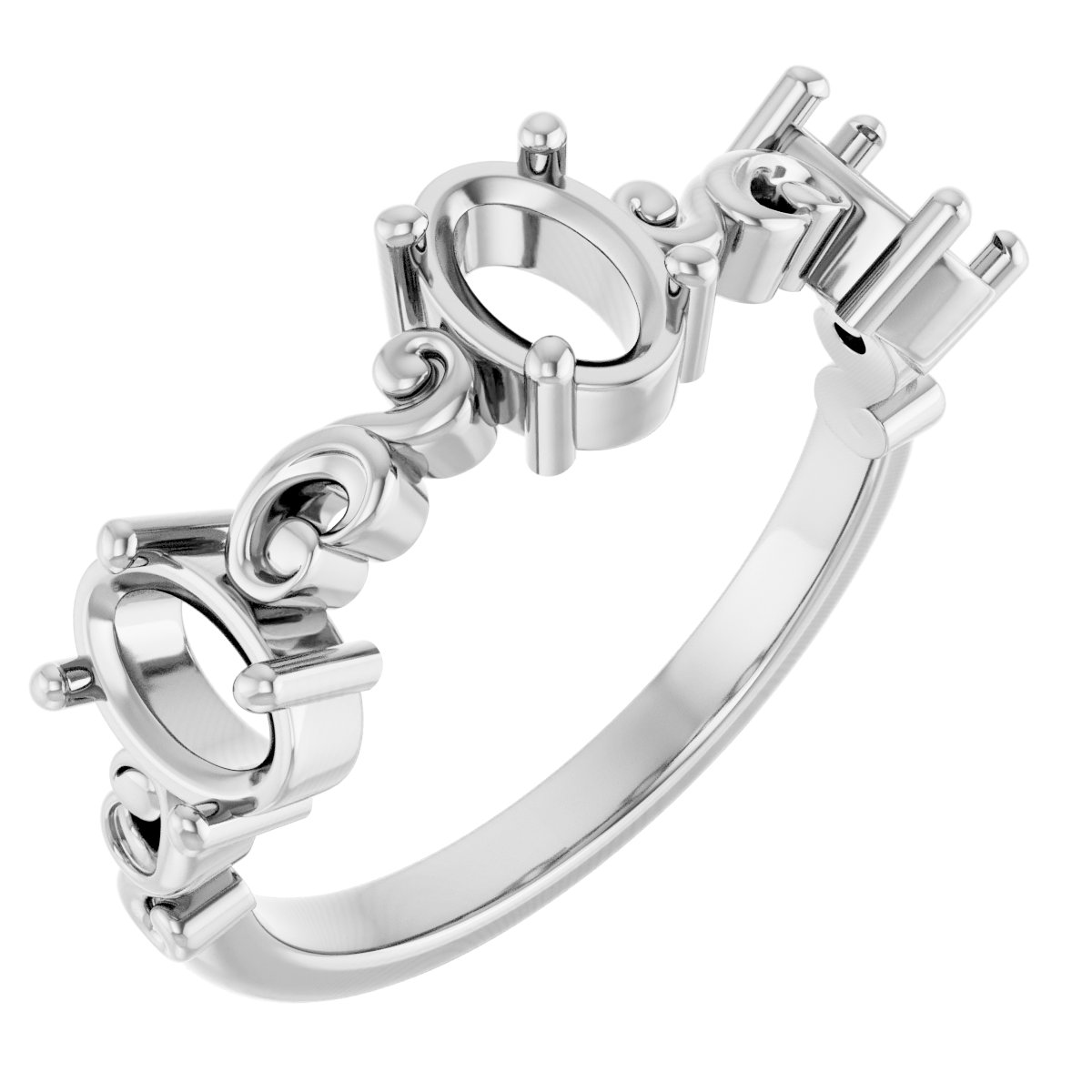 Sculptural Three-Stone Anniversary Band