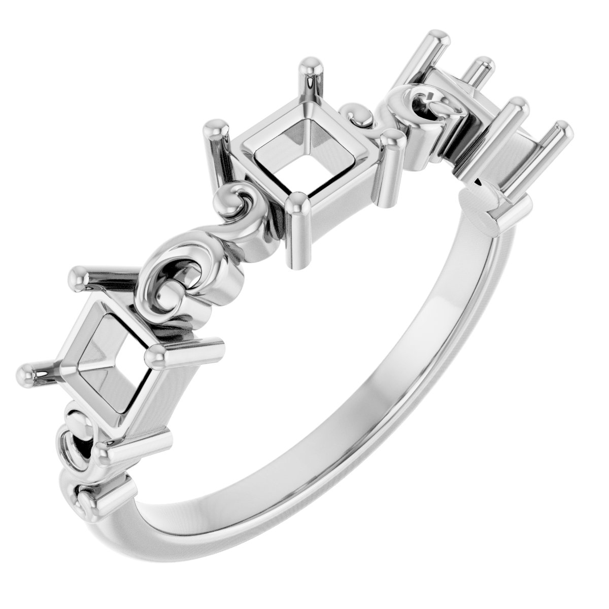 Sculptural Three-Stone Anniversary Band