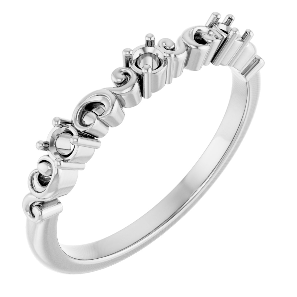 Sculptural Three-Stone Anniversary Band