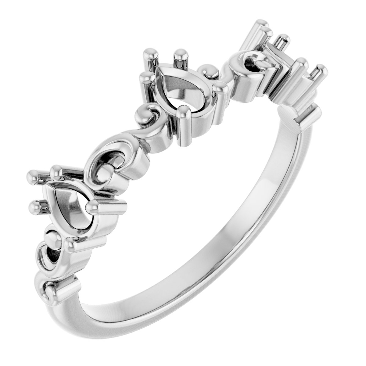 Sculptural Three-Stone Anniversary Band