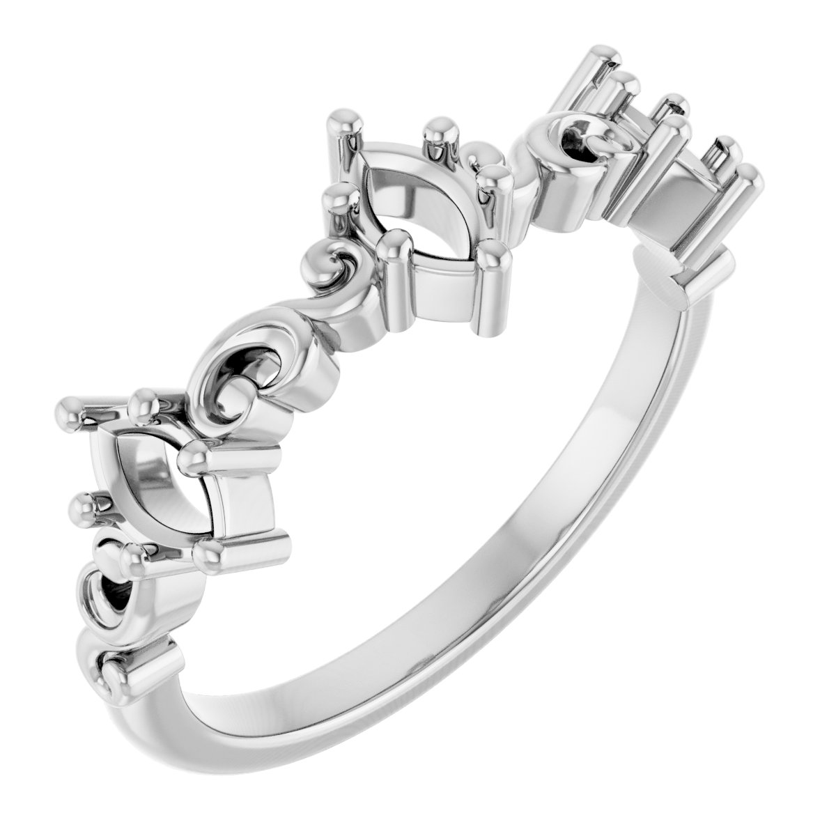 Sculptural Three-Stone Anniversary Band