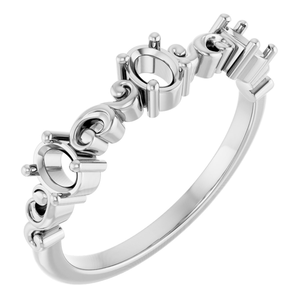 Sculptural Three-Stone Anniversary Band