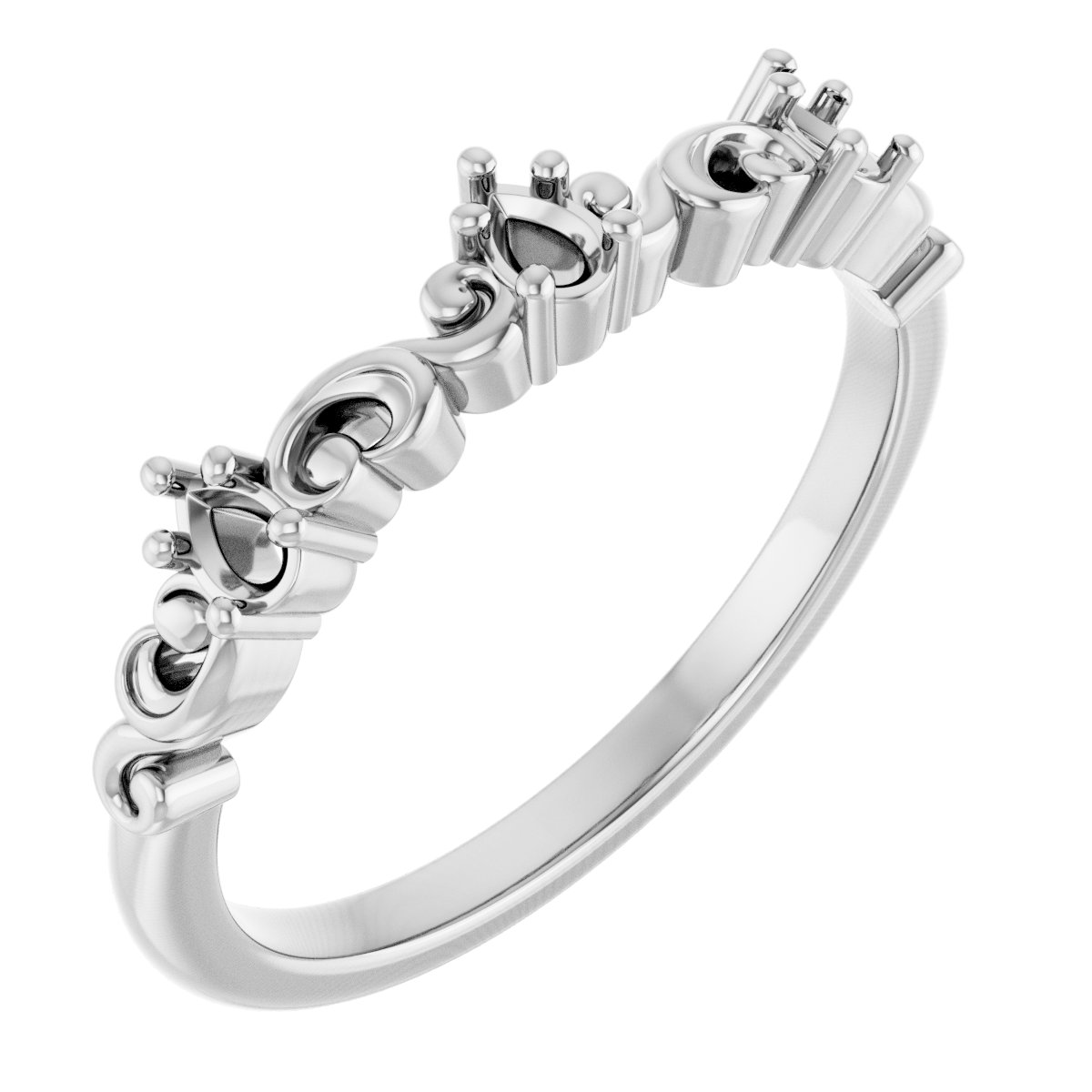 Sculptural Three-Stone Anniversary Band