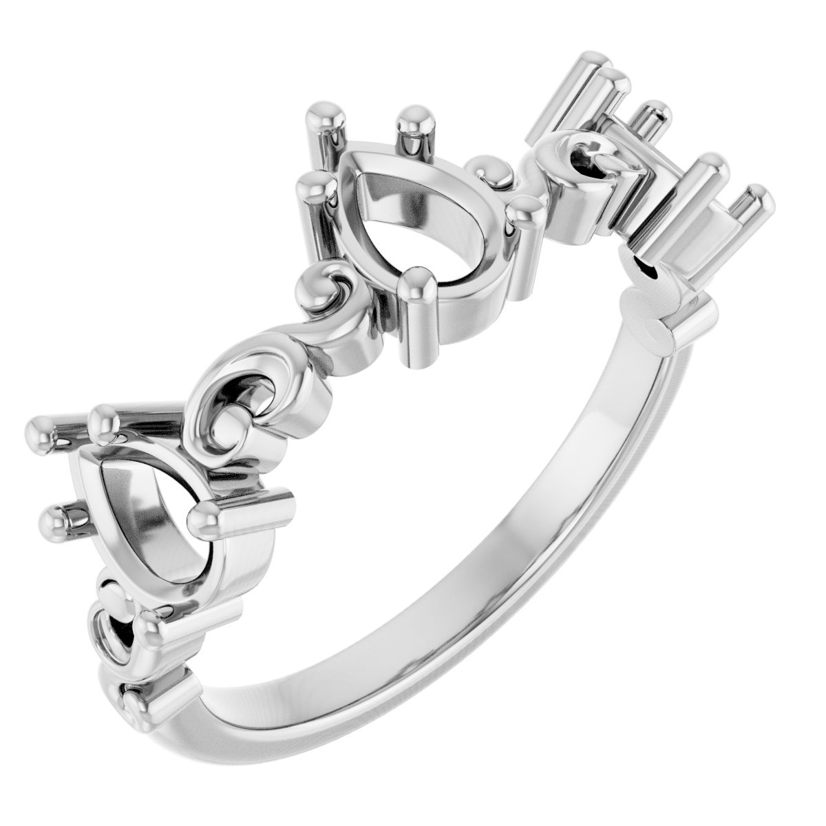 Sculptural Three-Stone Anniversary Band