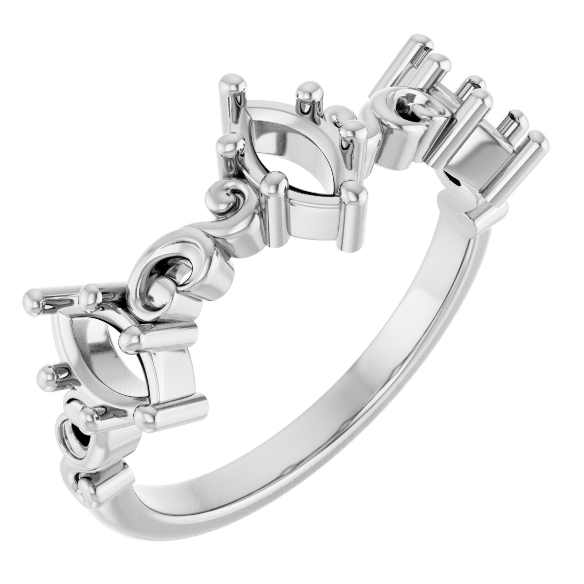 Sculptural Three-Stone Anniversary Band