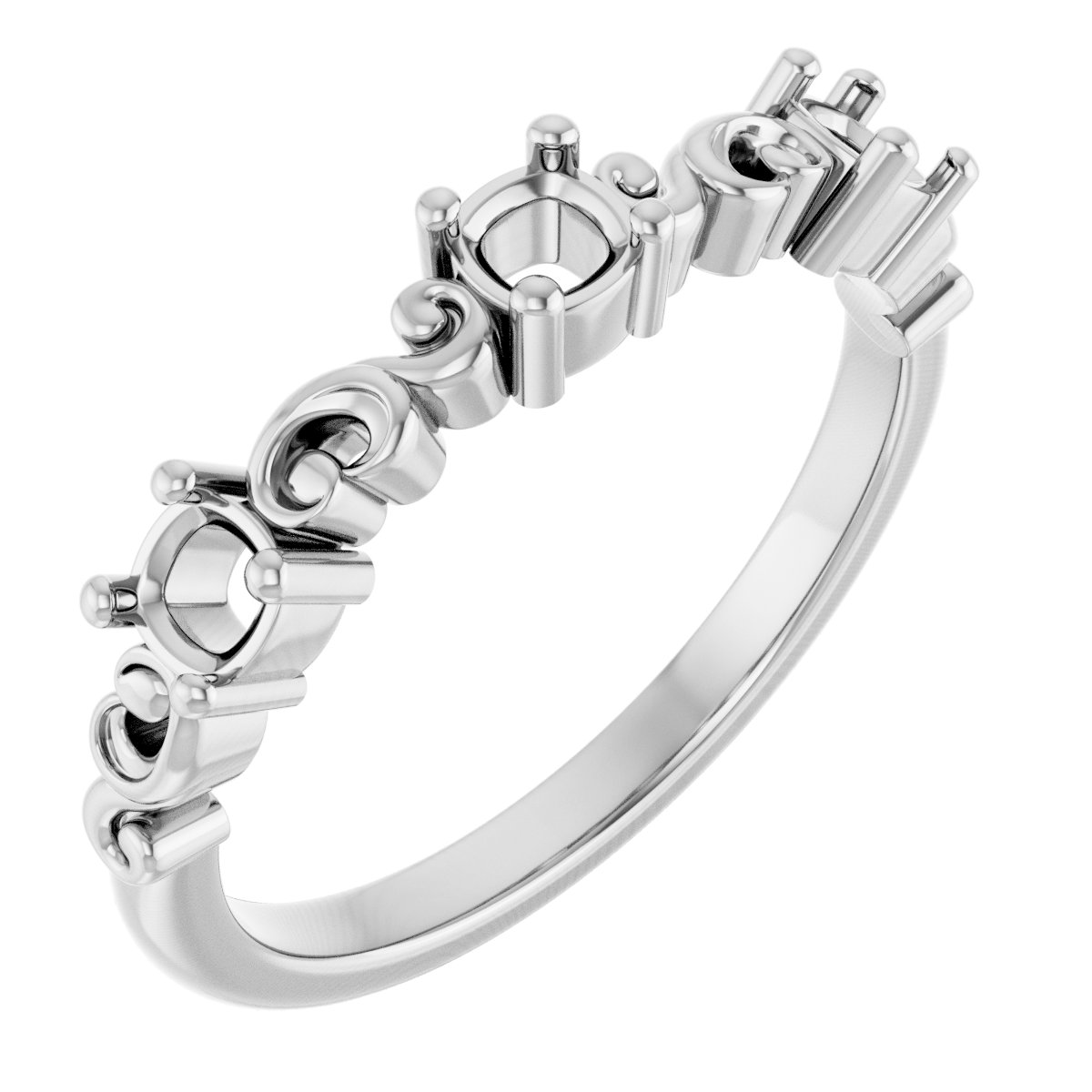 Sculptural Three-Stone Anniversary Band