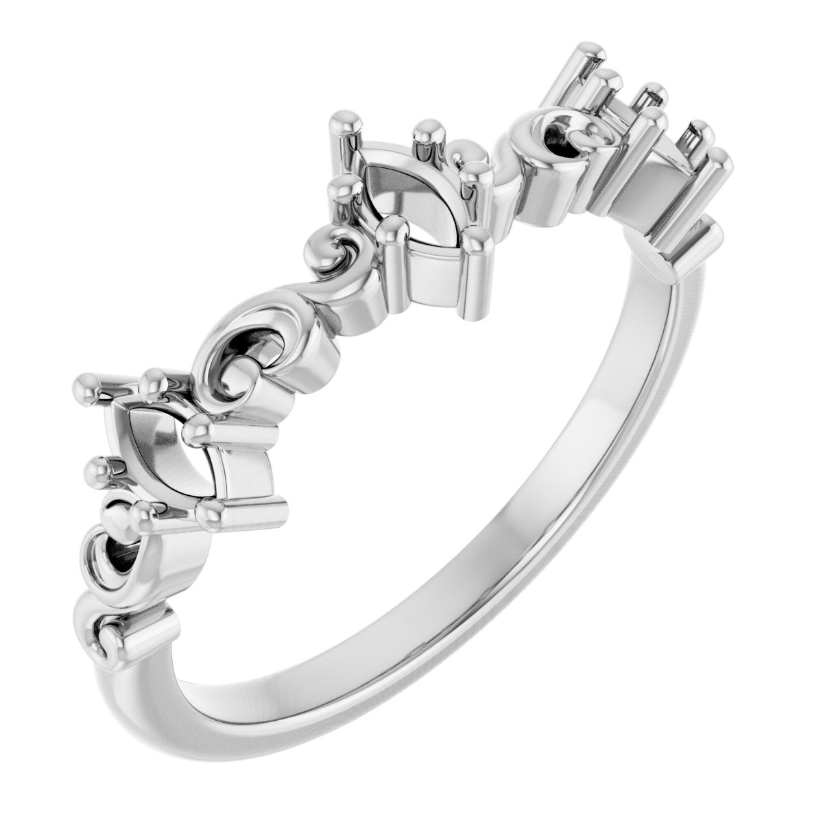 Sculptural Three-Stone Anniversary Band