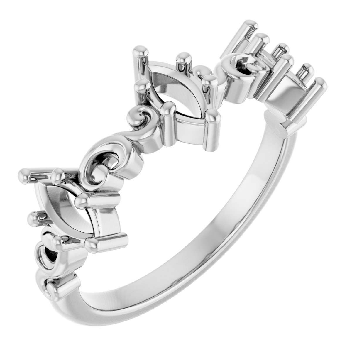 Sculptural Three-Stone Anniversary Band