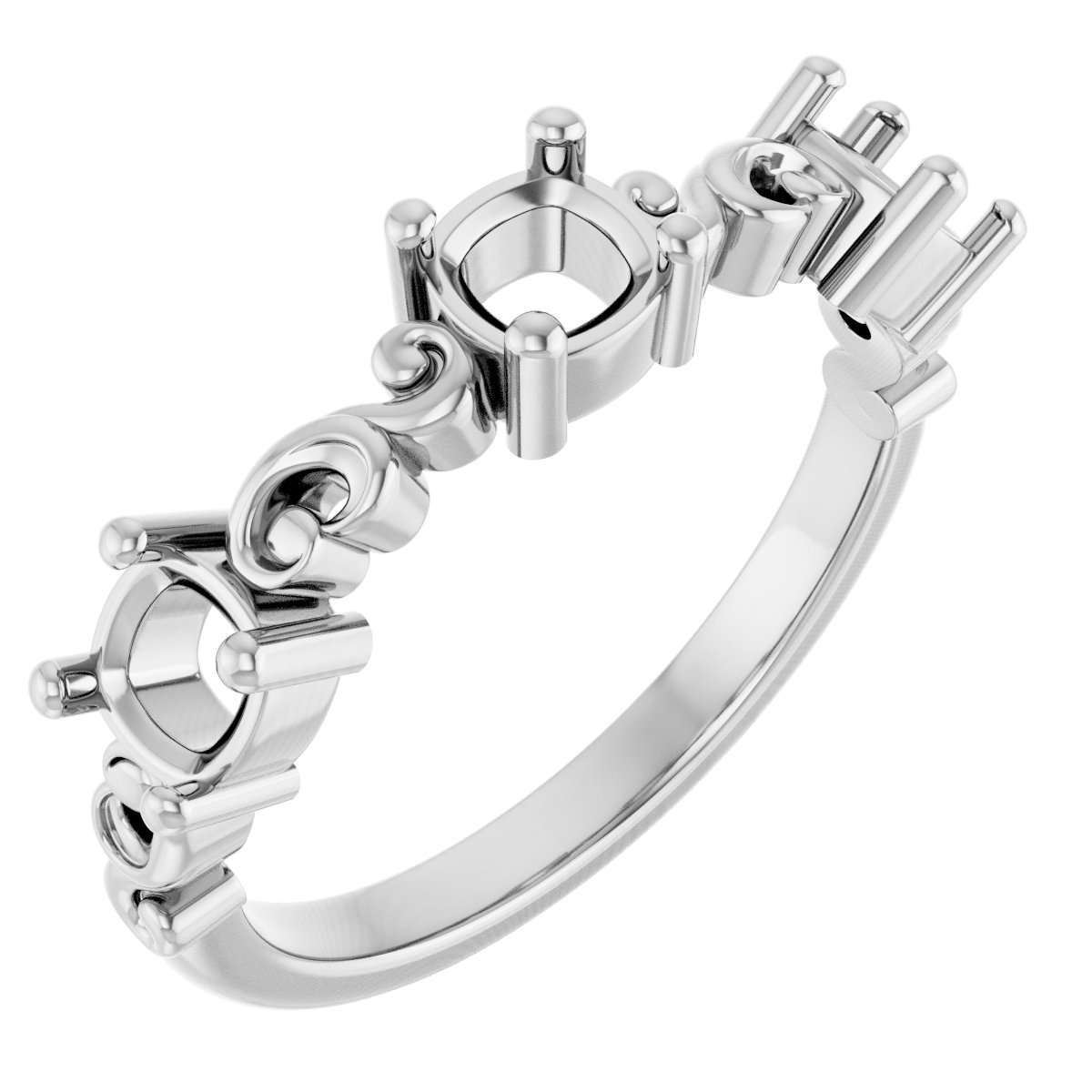 Sculptural Three-Stone Anniversary Band