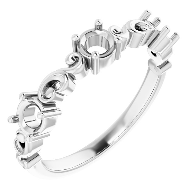 Sculptural Three-Stone Anniversary Band