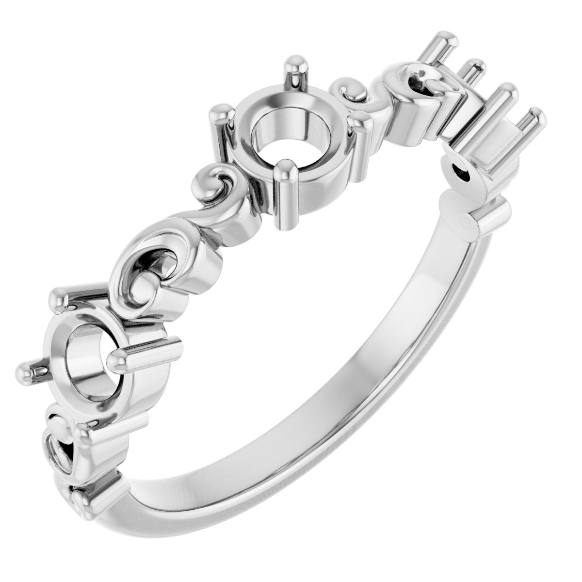 Sculptural Three-Stone Anniversary Band