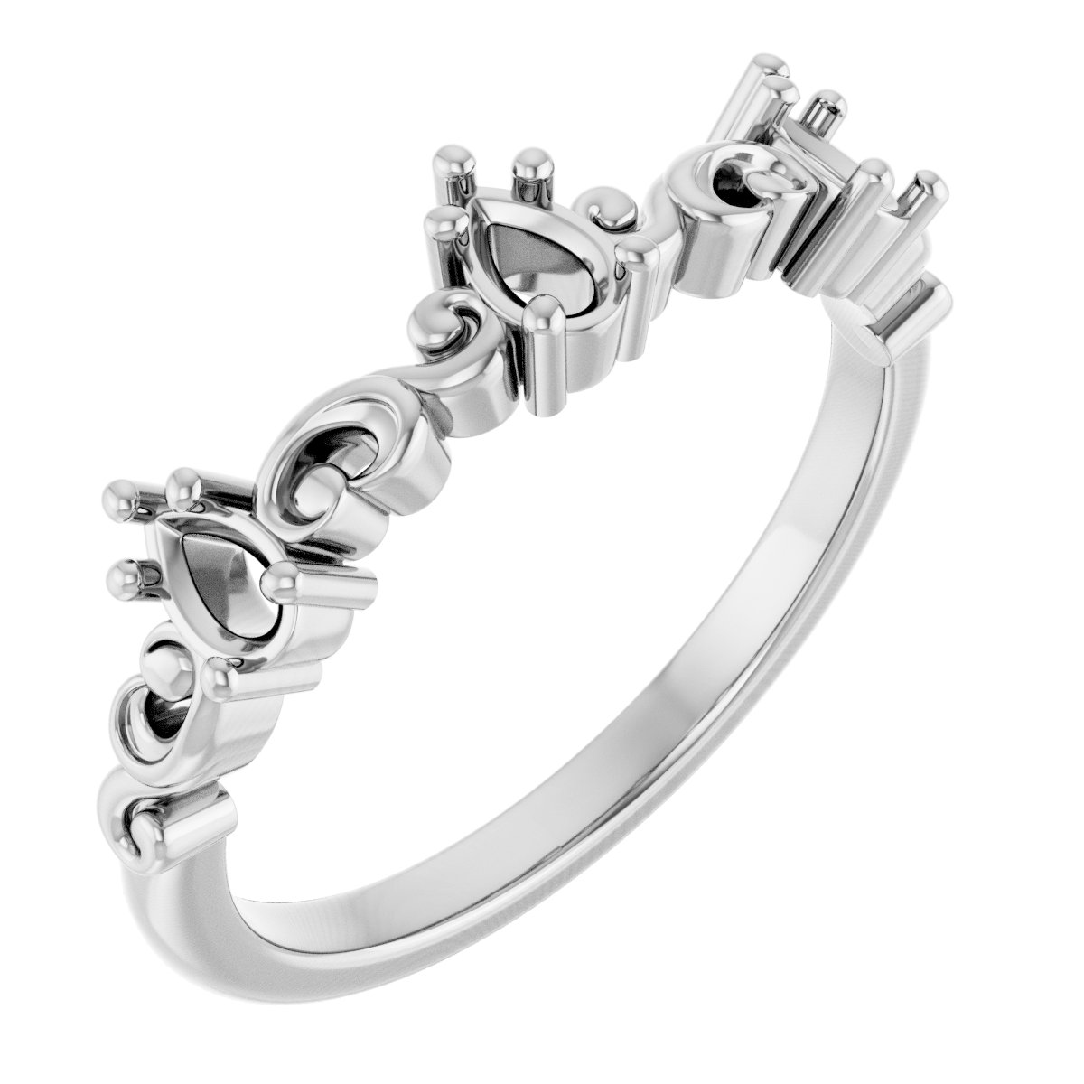 Sculptural Three-Stone Anniversary Band
