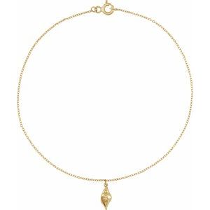 14K Yellow Shell 9" Anklet