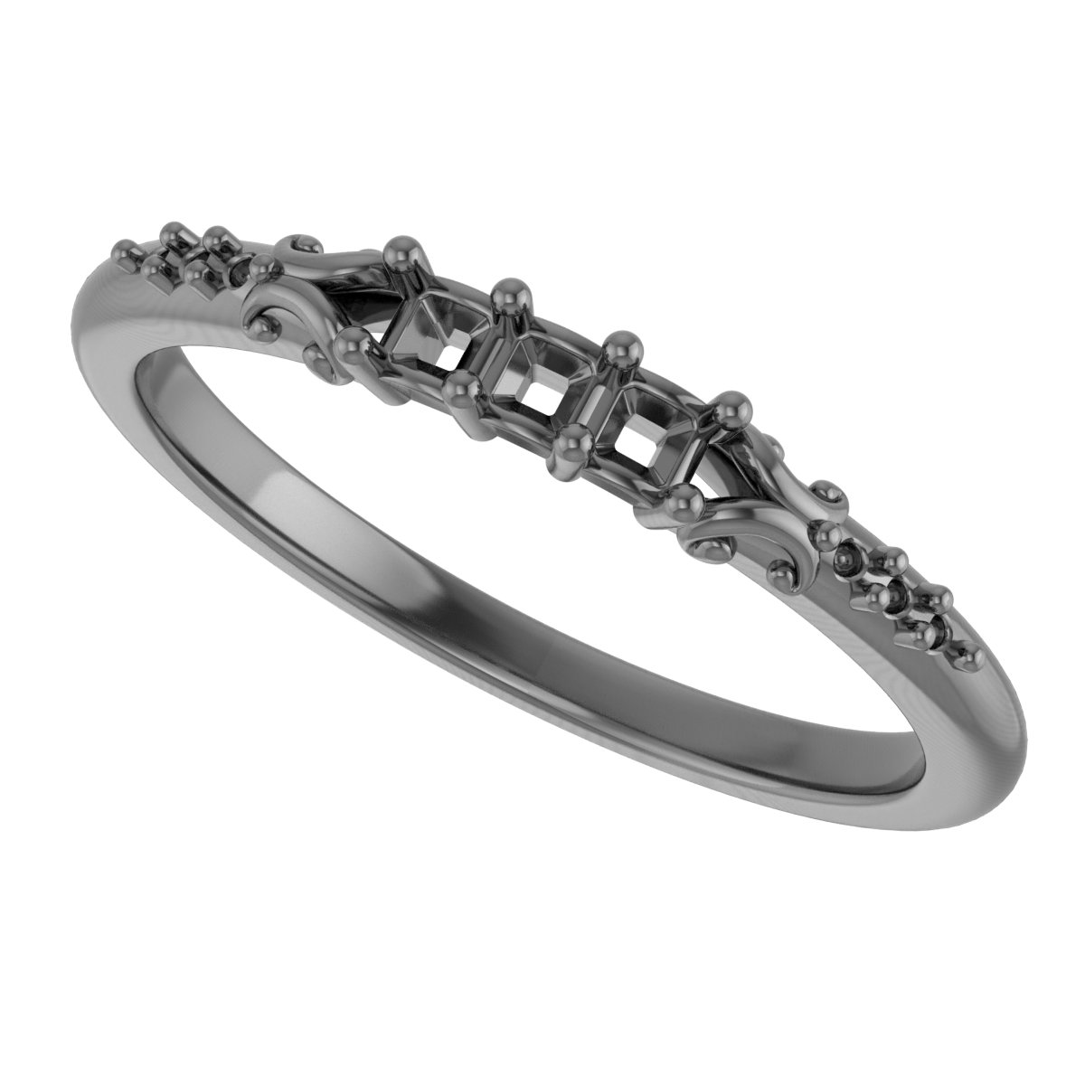 6x4 mm Oval Anniversary Band Mounting view 5