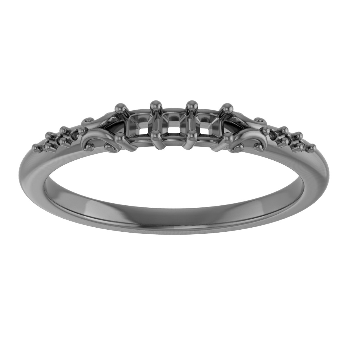 6x4 mm Oval Anniversary Band Mounting view 3