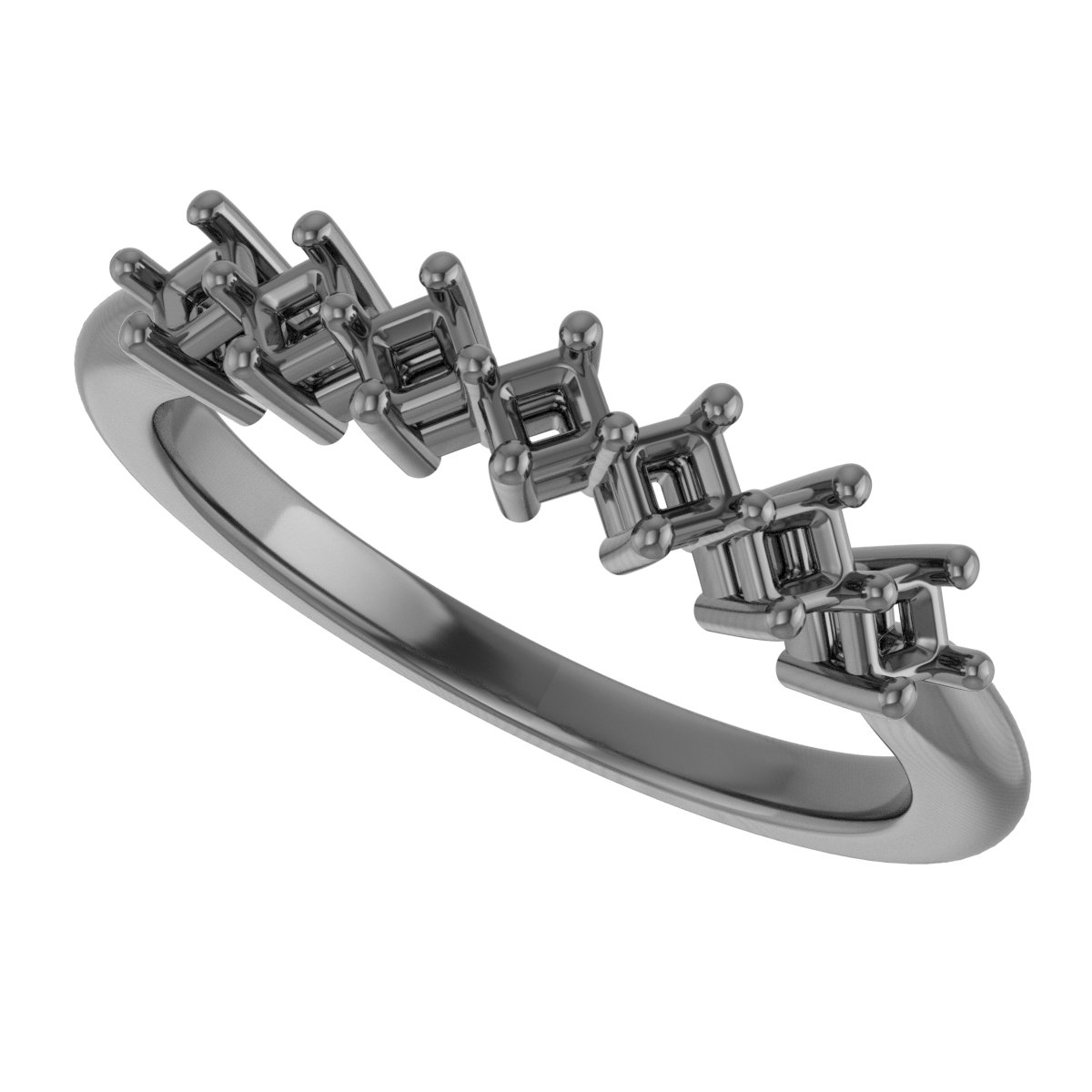 6x4 mm Oval Anniversary Band Mounting view 5