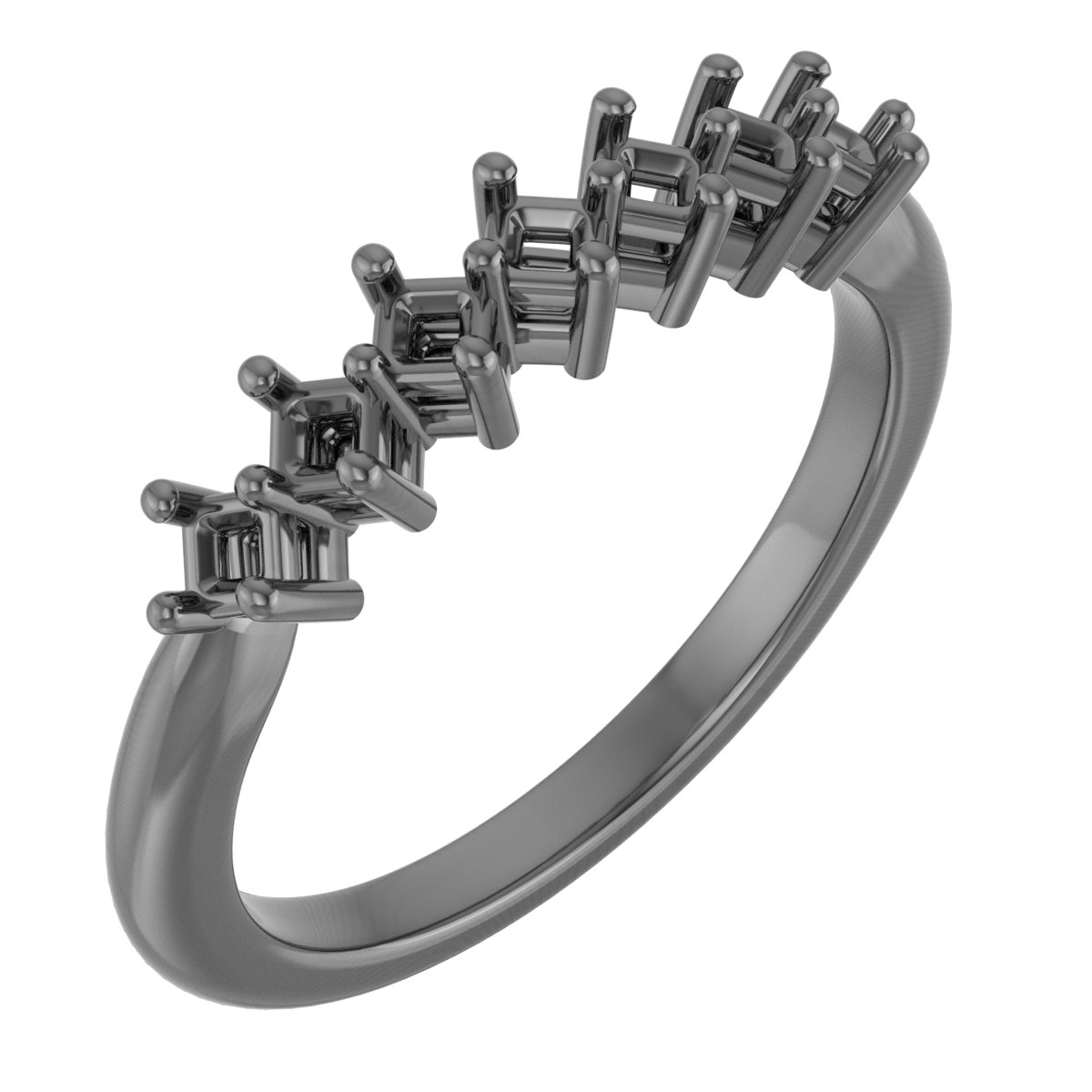6x4 mm Oval Anniversary Band Mounting