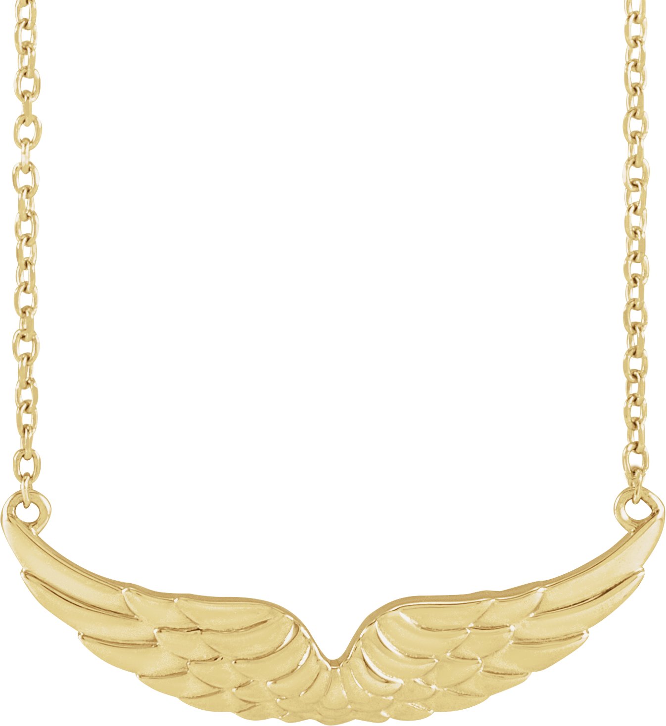 14K Yellow Angel Wings 18" Necklace