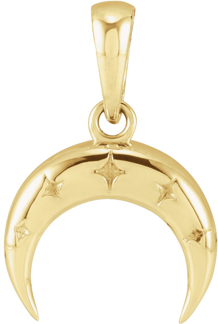 14K Yellow 17.8x11.9 mm Crescent Moon Pendant