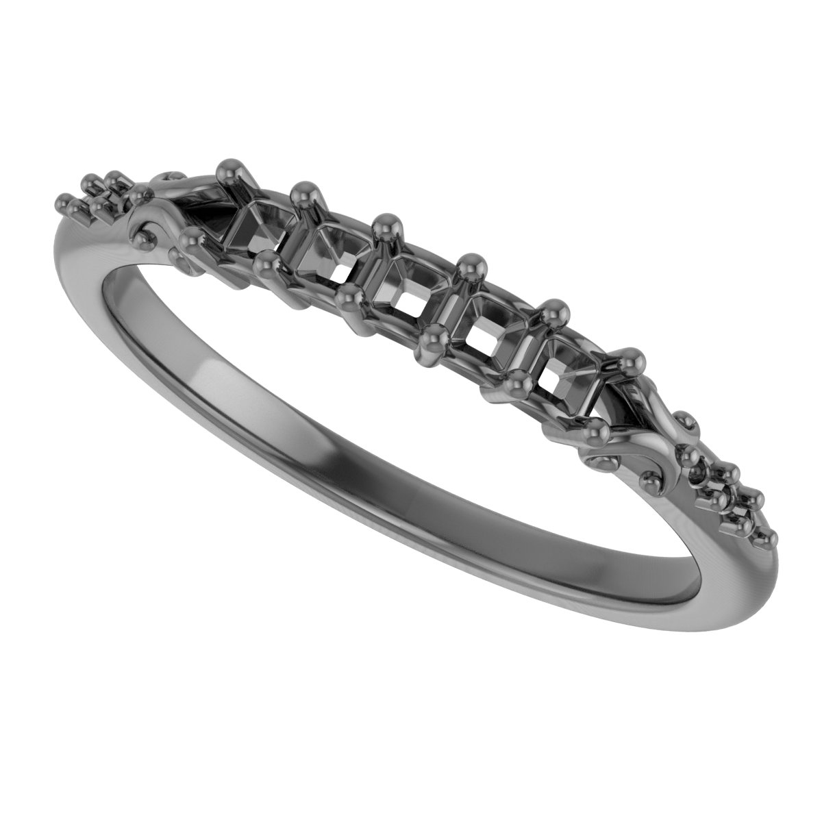 6x4 mm Oval Anniversary Band Mounting view 5
