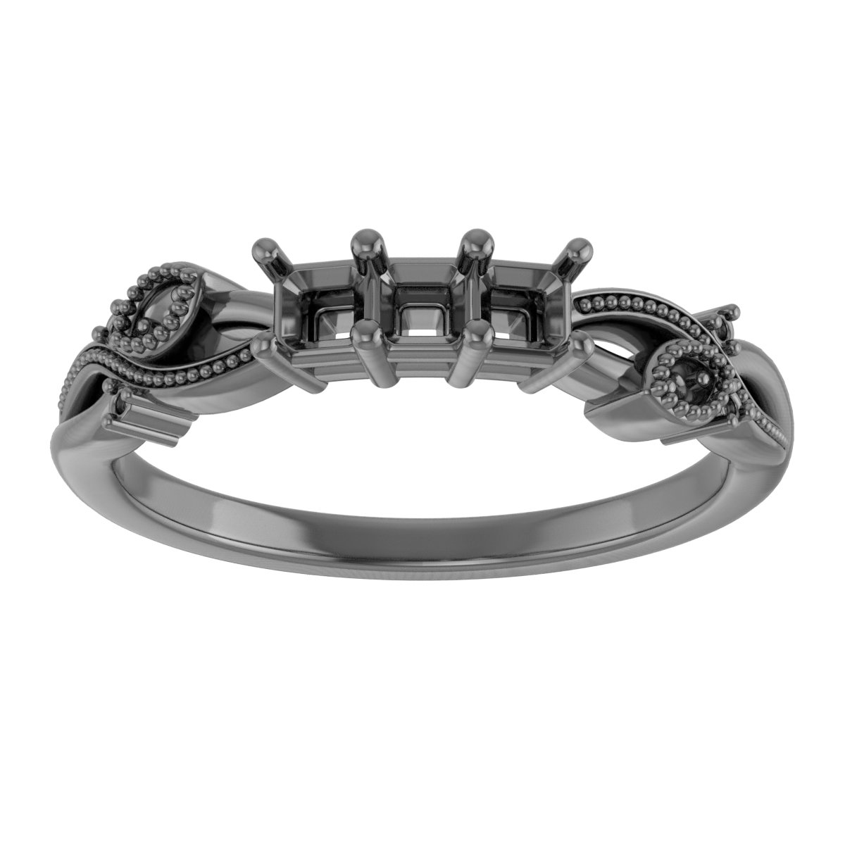 6x4 mm Oval Anniversary Band Mounting view 3