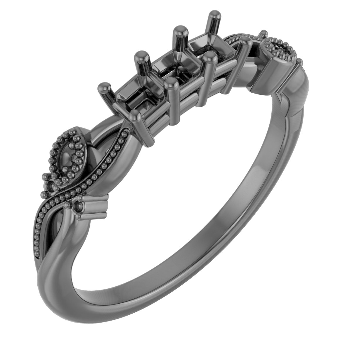 6x4 mm Oval Anniversary Band Mounting