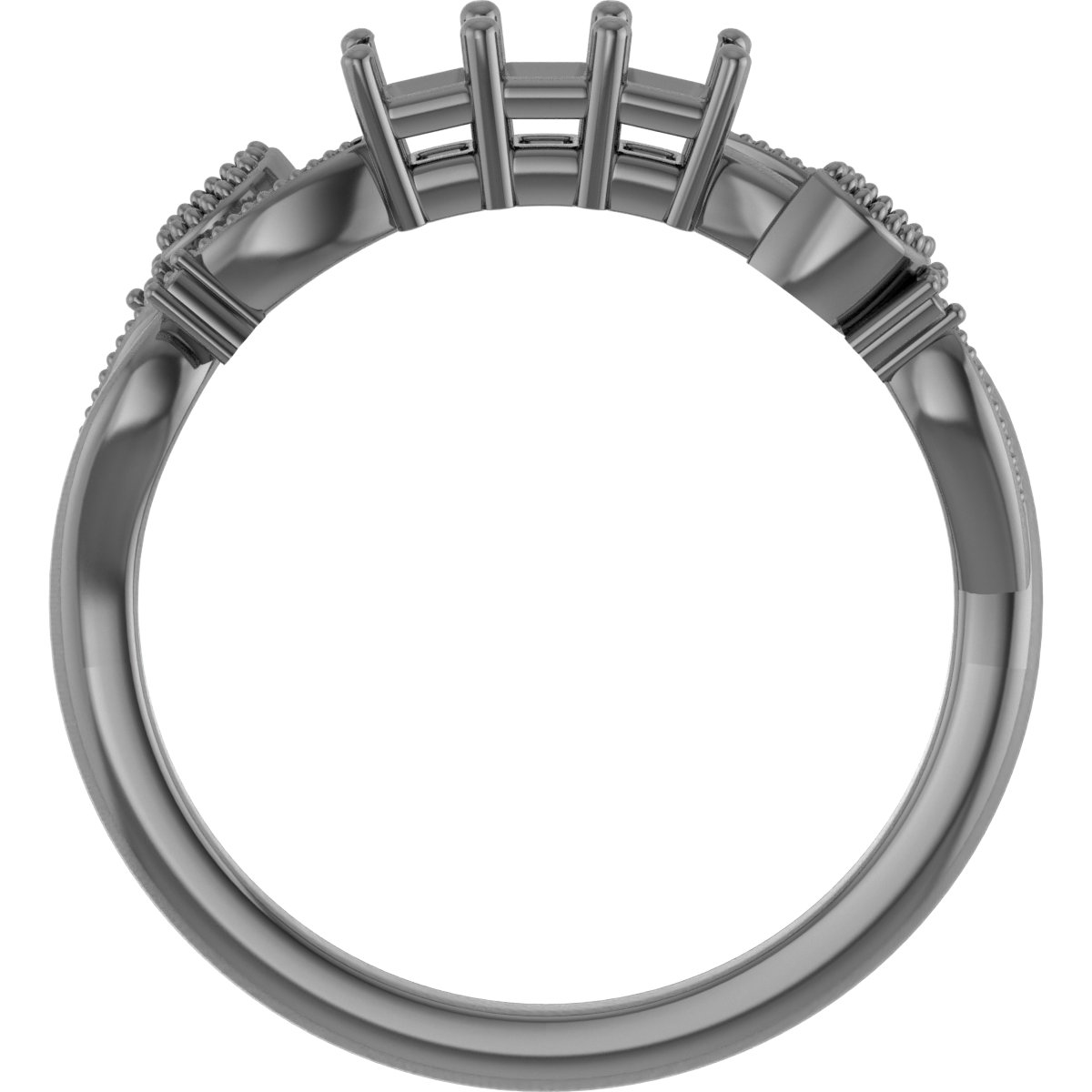 6x4 mm Oval Anniversary Band Mounting view 2