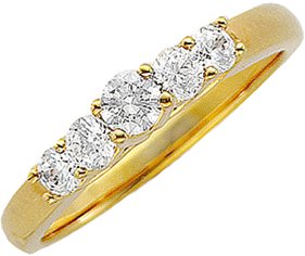 14K Yellow 3/4 CTW Natural Diamond Anniversary Band