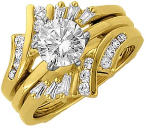 14K Yellow .375 CTW Diamond Ring Guard Ref 181923