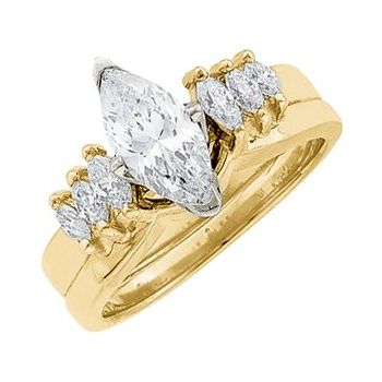 14K Yellow .33 CTW Diamond Wrap Style Enhancer Ring Ref 64419