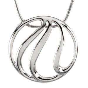 14K White Circle 18" Necklace