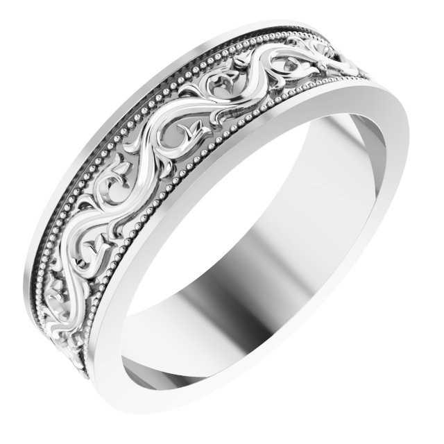 Milgrain Sculptural Flat Band