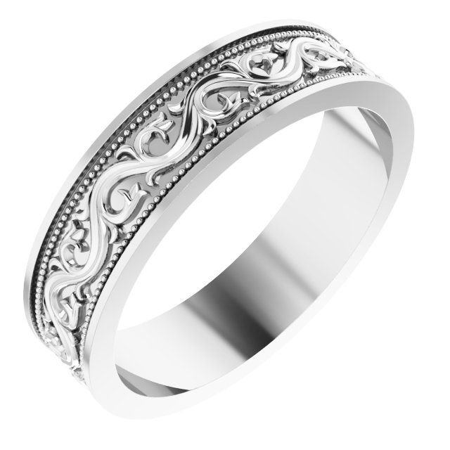 Milgrain Sculptural Flat Band