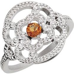 Citrine Granulated Design Ring or Mounting