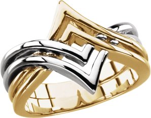 & Sterling Silver Geometric Ring
