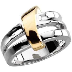 14K White/Yellow Freeform Ring