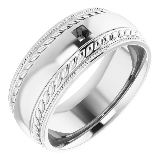 Accented Milgrain & Rope Stepped-Edge Comfort-Fit European-Style Band