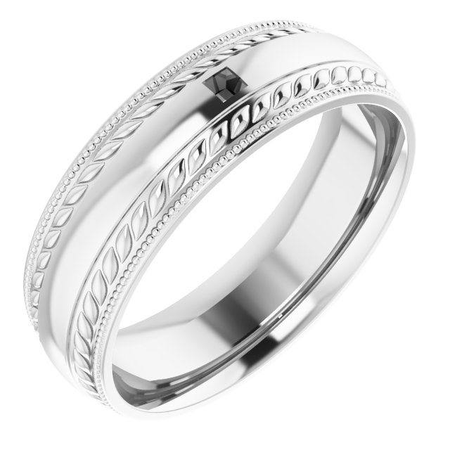 Accented Milgrain & Rope Stepped-Edge Comfort-Fit European-Style Band