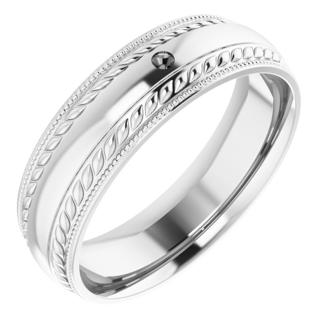 Accented Milgrain & Rope Stepped-Edge Comfort-Fit European-Style Band