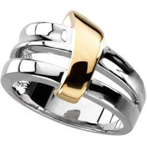 14K White/Yellow Freeform Ring