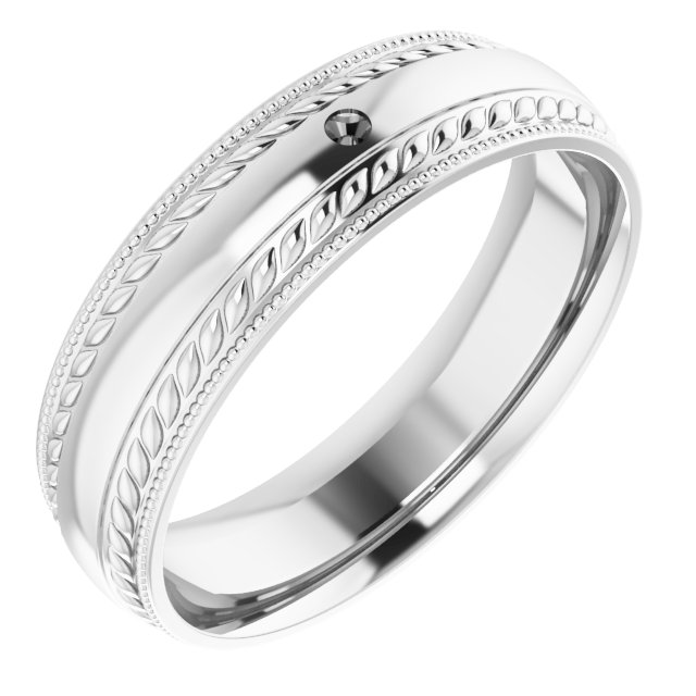 Accented Milgrain & Rope Stepped-Edge Comfort-Fit European-Style Band