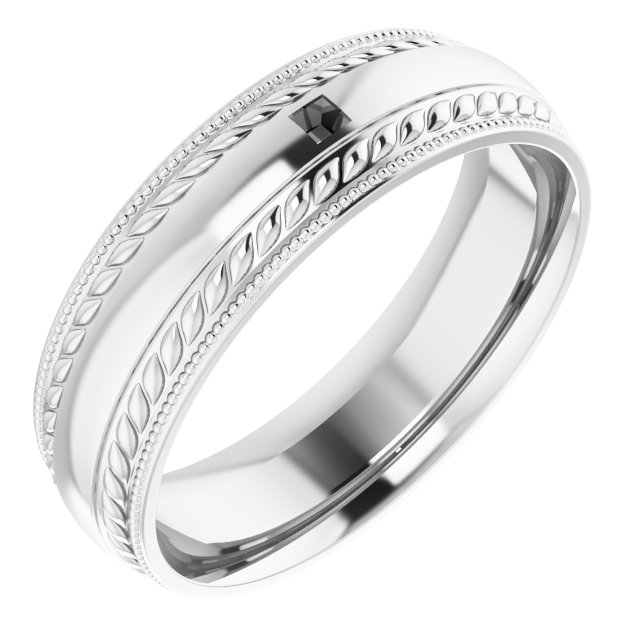 Accented Milgrain & Rope Stepped-Edge Comfort-Fit European-Style Band