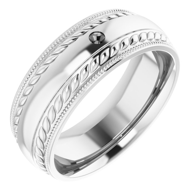 Accented Milgrain & Rope Stepped-Edge Comfort-Fit European-Style Band