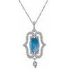 Sterling Silver Swiss Blue Topaz and .02 CTW Diamond 18 inch Necklace Ref 3638158