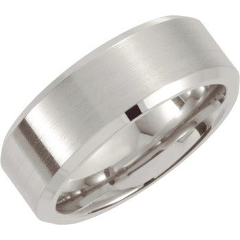 Stainless Steel 7 mm Beveled Edge Band Size 8 Ref 3667406