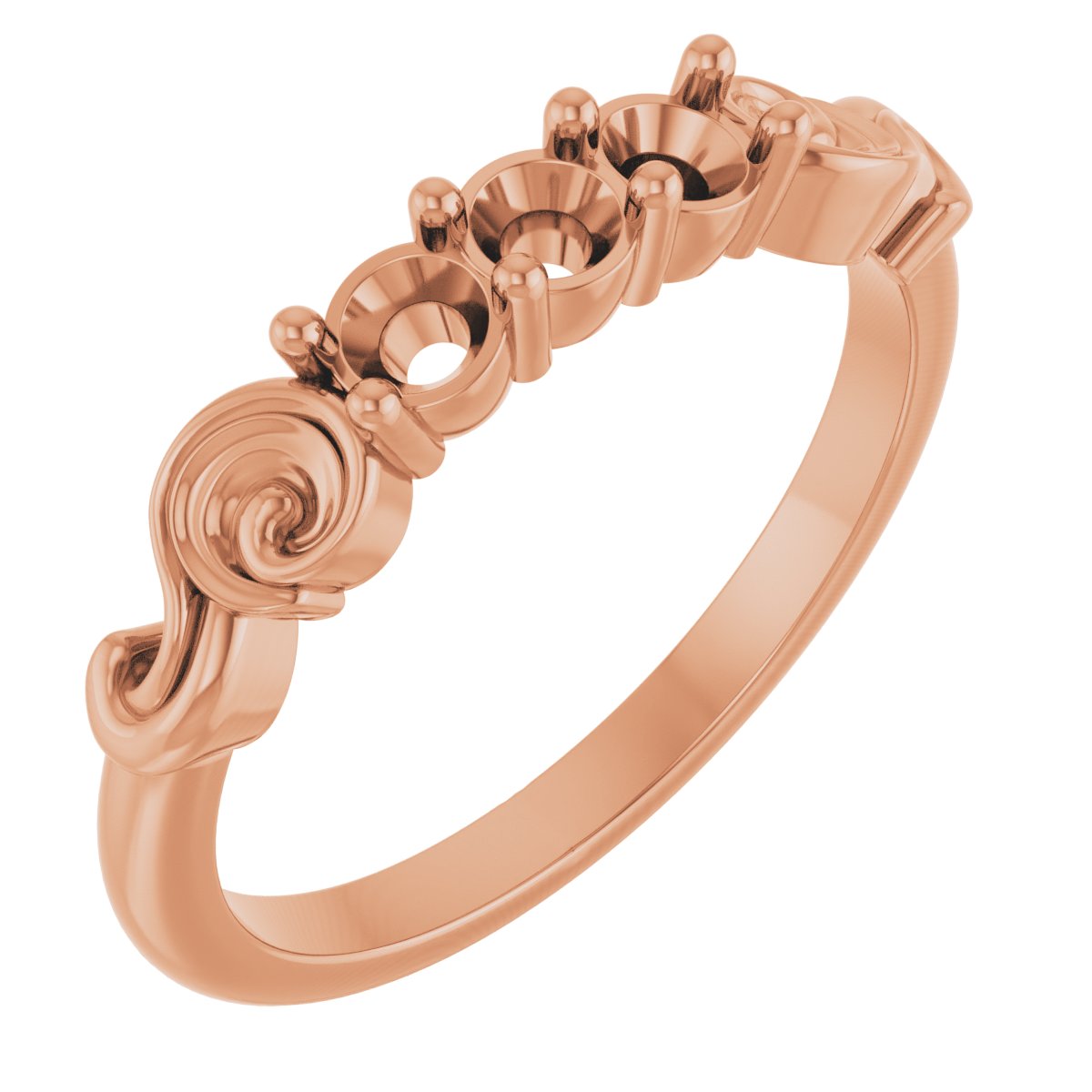Sculptural Three-Stone Anniversary Band