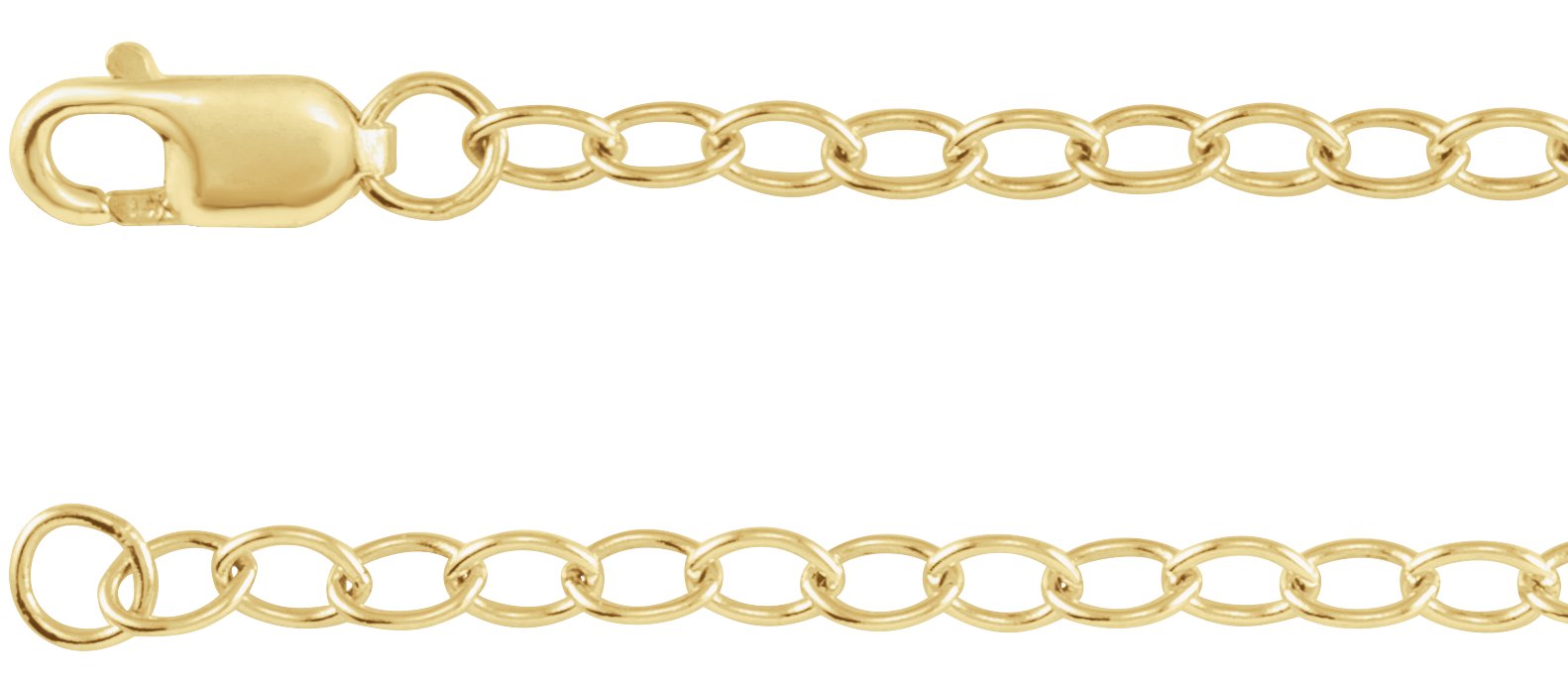 14K Yellow 2.5 mm Cable 20" Chain